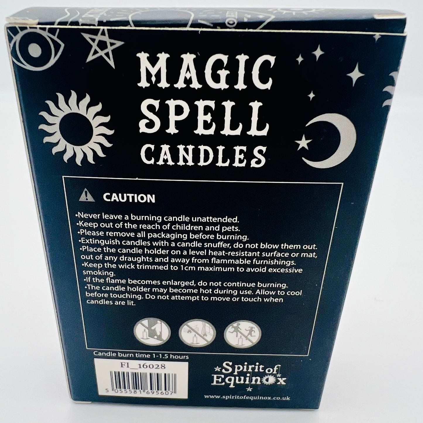 12 Magic Spell Candles with Happiness 10cm White