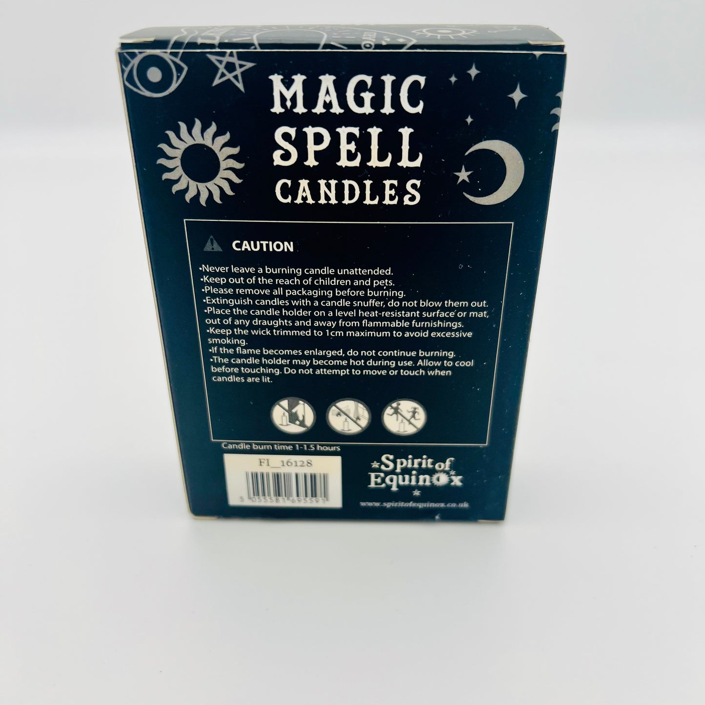 12 Magic Spell Candles with Protection 10cm Black