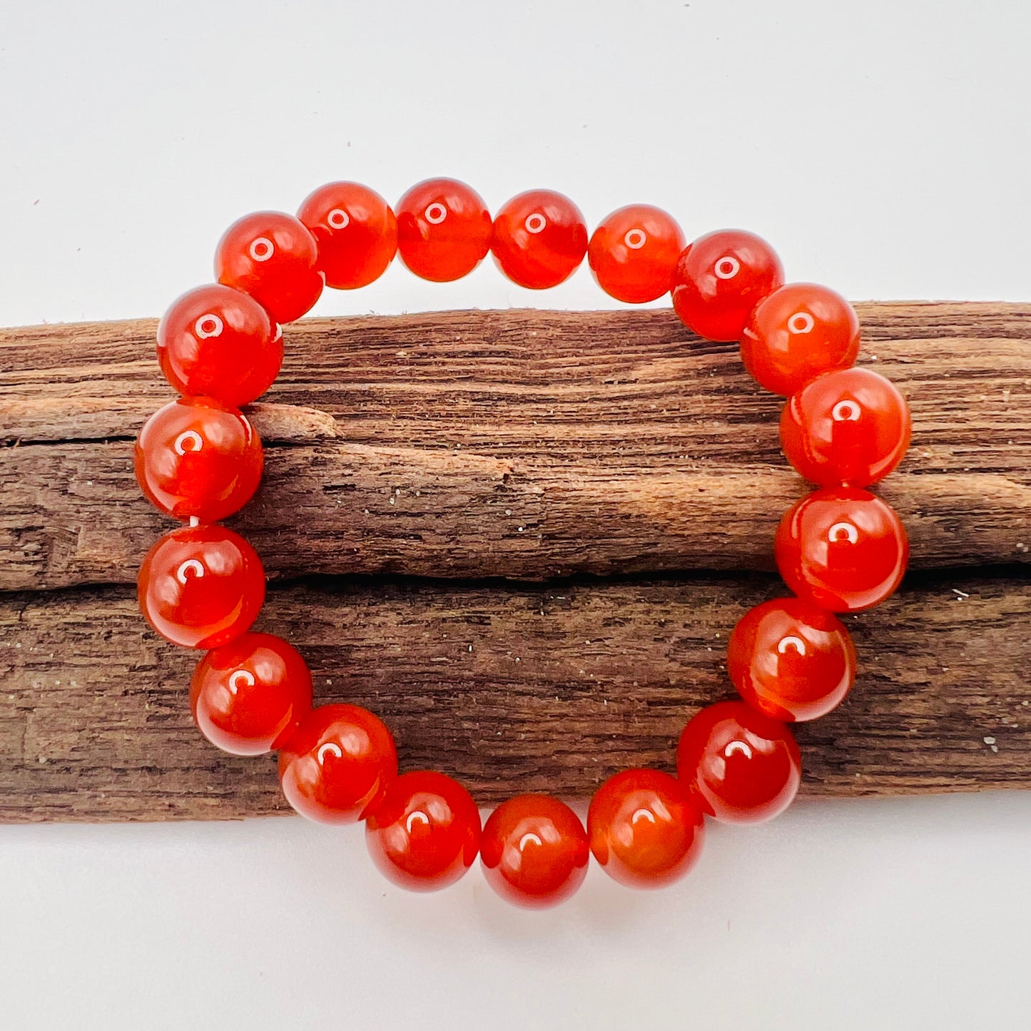 Red Carnelian Beaded Stretch Bracelet