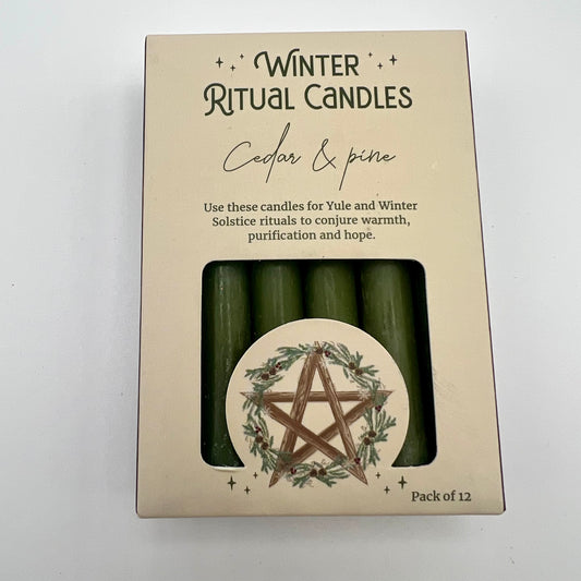 Cedar & Pine Winter Solstice Spell Candles