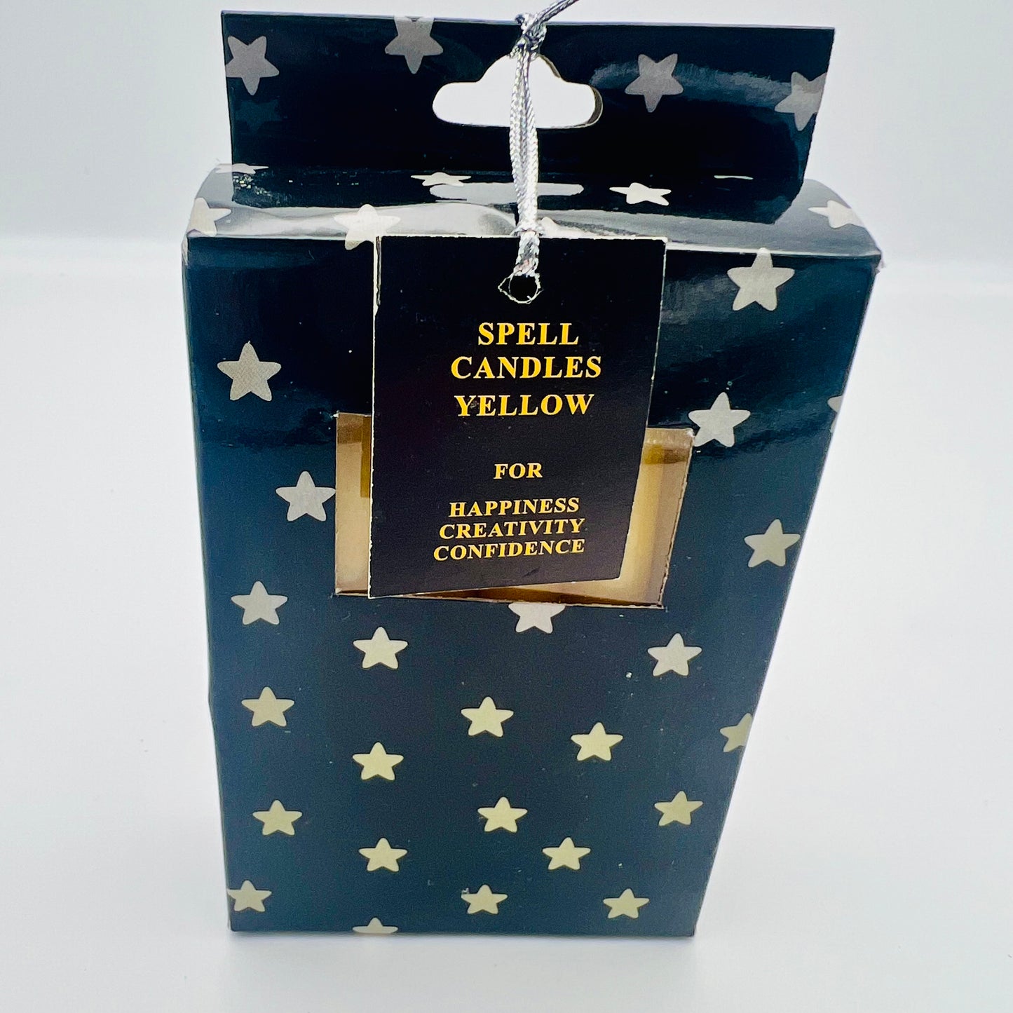 12 Magic Spell Candles with Happiness Yellow