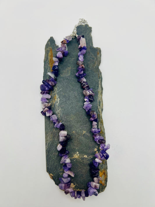 Amethyst Crystal Chip Necklace