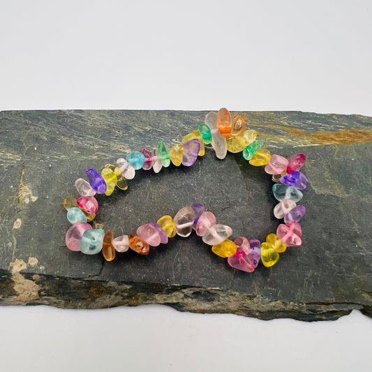 Mixed Crystal Chip Bracelet