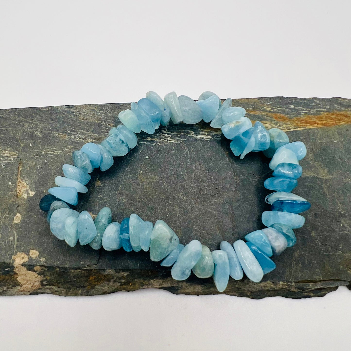 Aquamarine Crystal Chip Bracelet