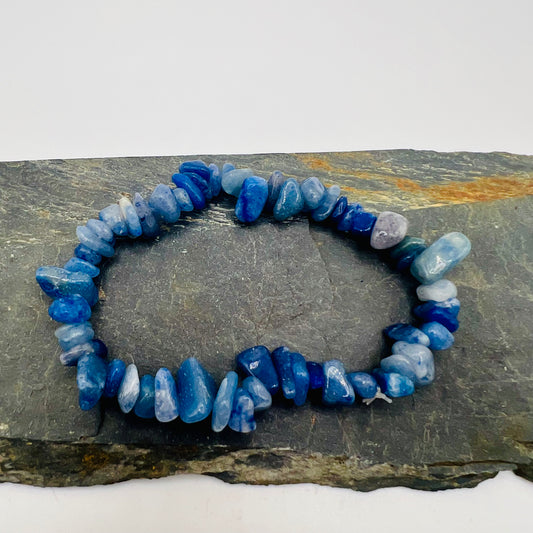 Blue Sodalite Crystal Chip Bracelet
