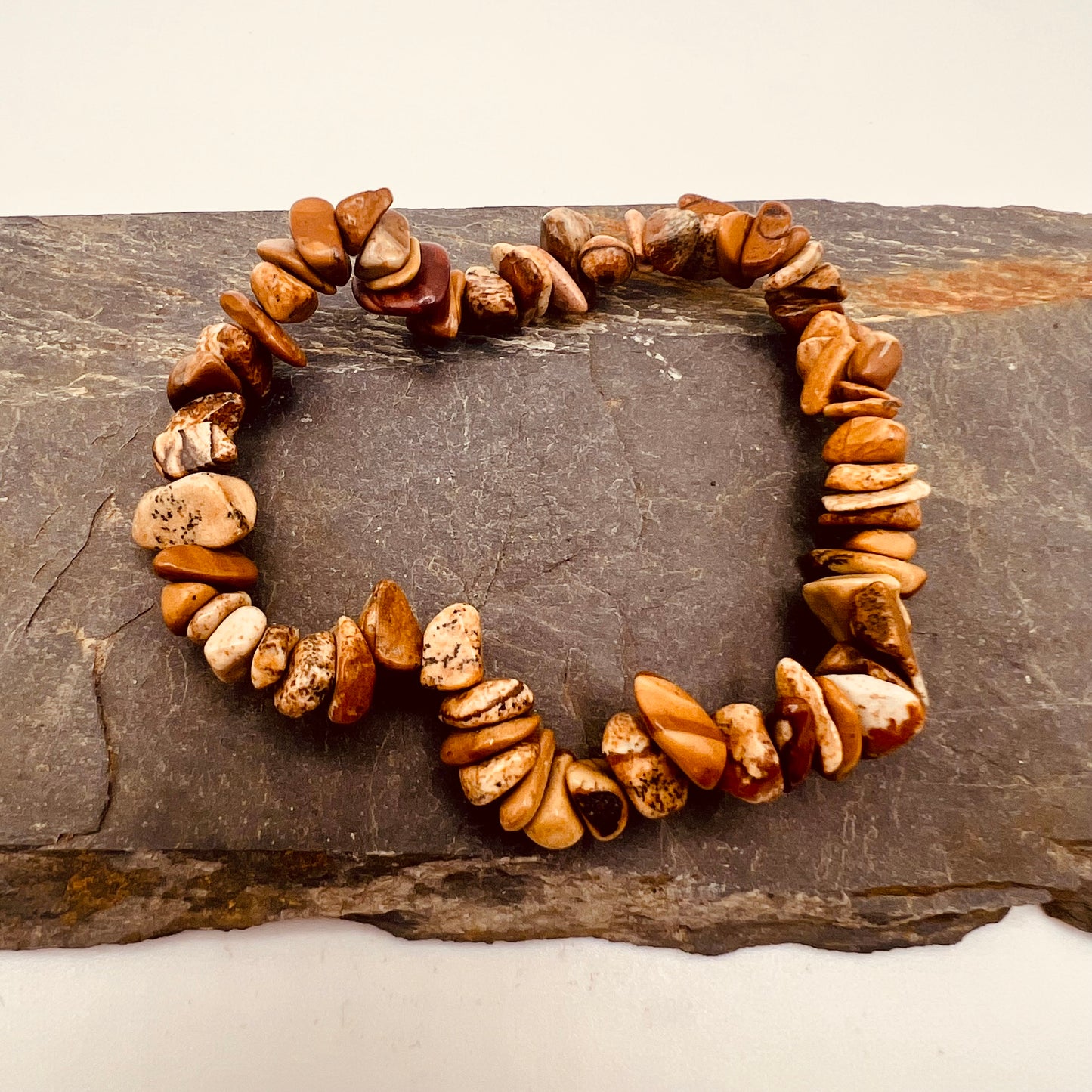 Picture Jasper Crystal Chip Bracelet