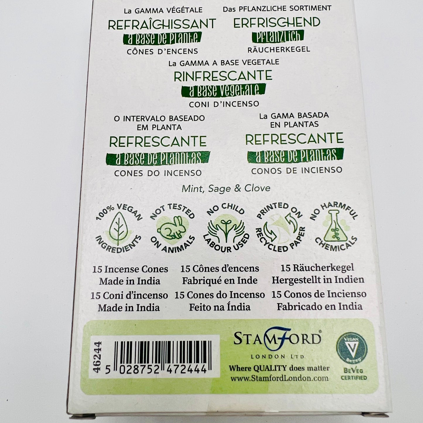 Stamford Plant Based Incense Cones-Refreshing