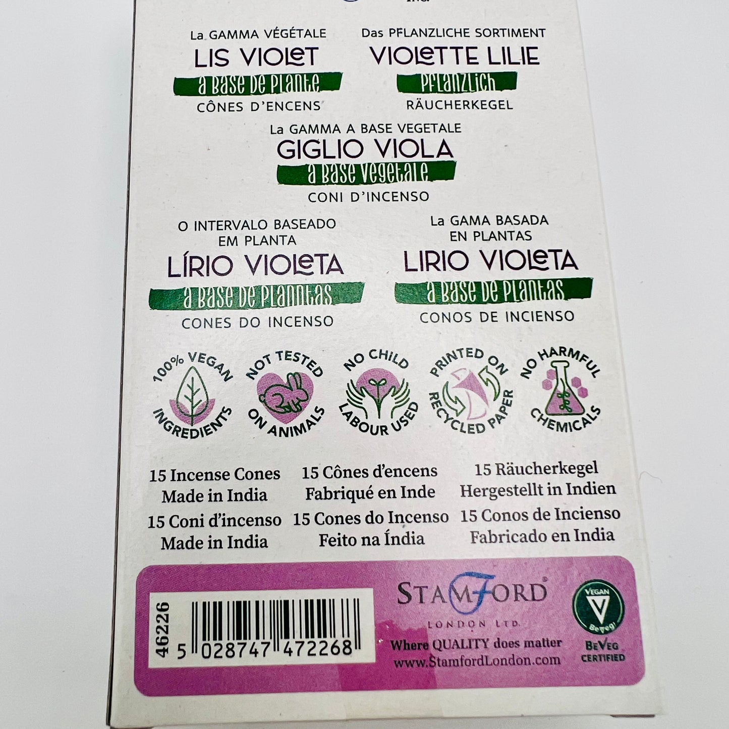 Stamford Plant Based Incense Cones-Violet Lilly