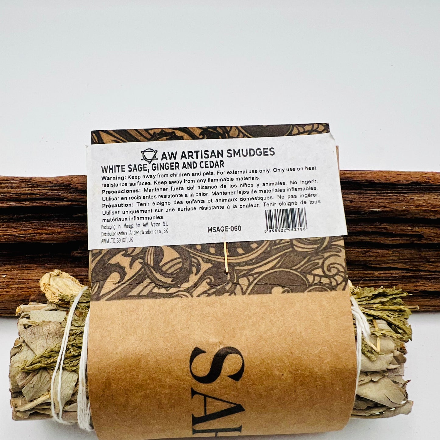 Smudge Stick - White Sage, Ginger and Cedar