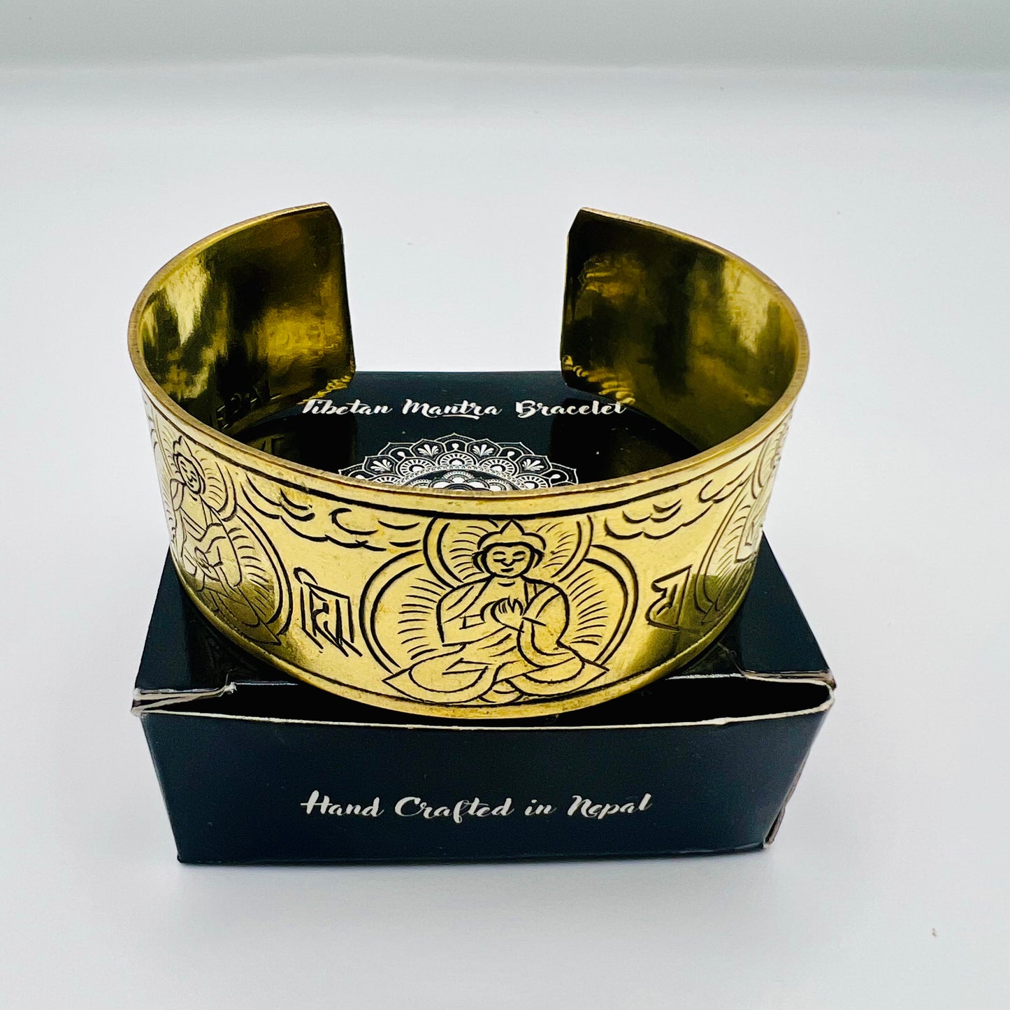 Tibetan mantra cuff bracelet