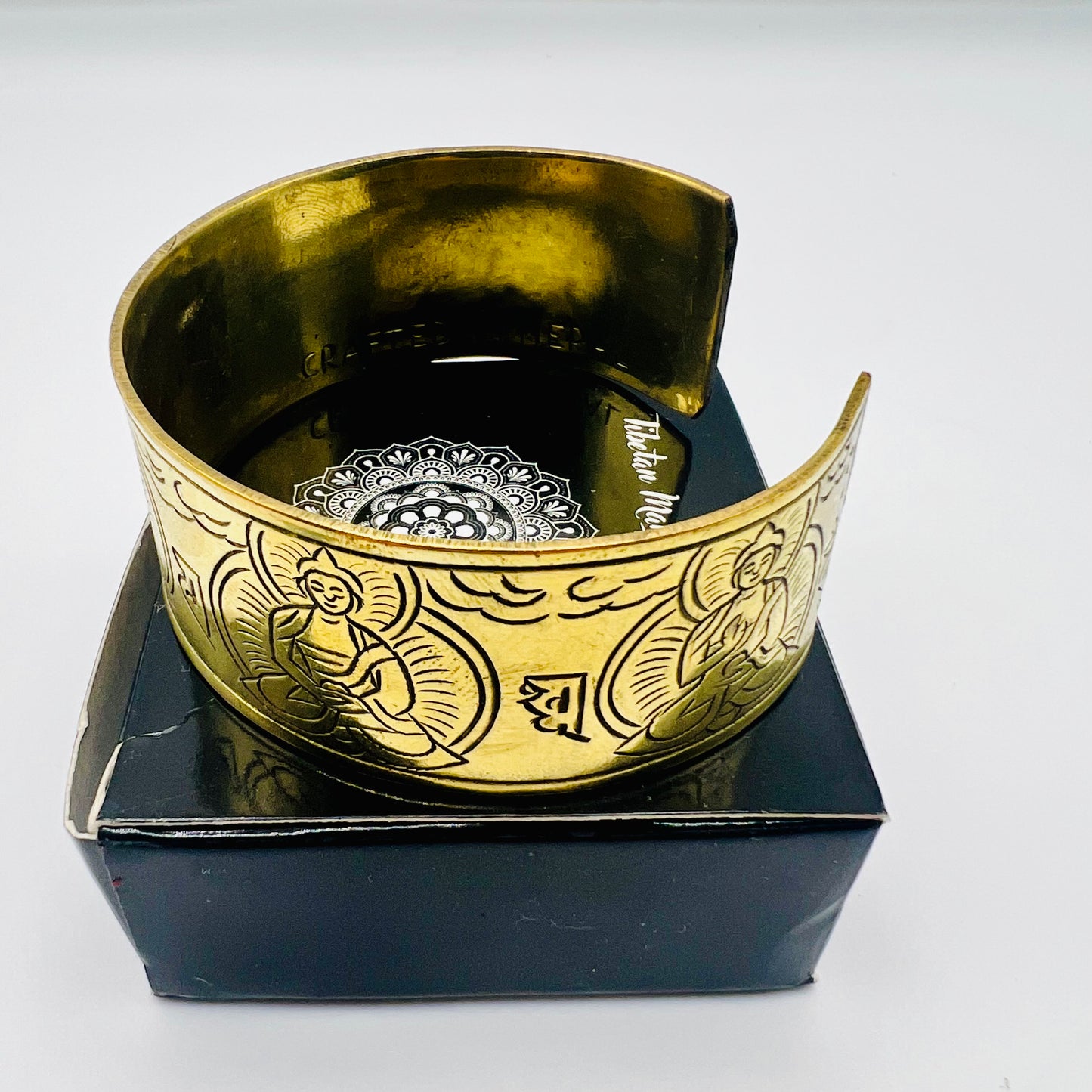 Tibetan mantra cuff bracelet