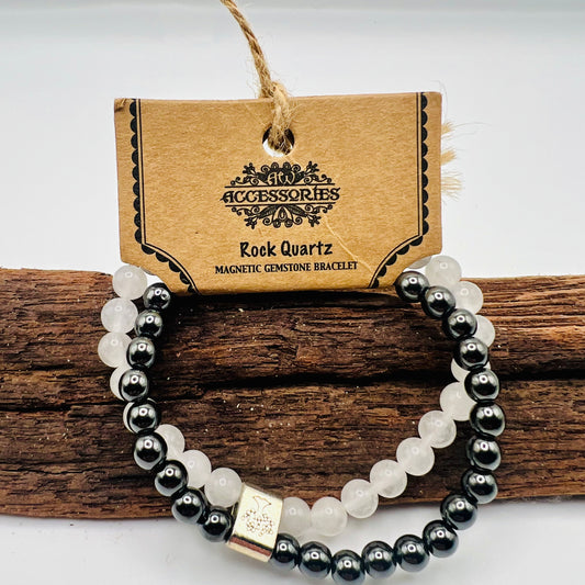 Rock quartz Magnetic Gemstone Bracelet