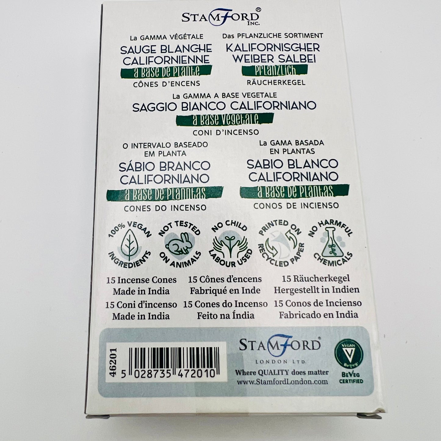 Stamford Plant Based Incense Cones-Californian White Sage